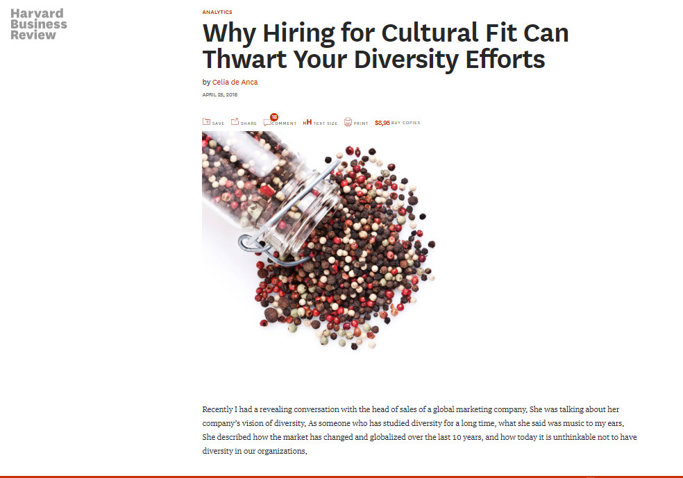 Why hiring for cultural fit can thwartyour diversity efforts